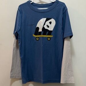 Blue Panda Skateboard Kids Long Sleeved Shirt Size 10